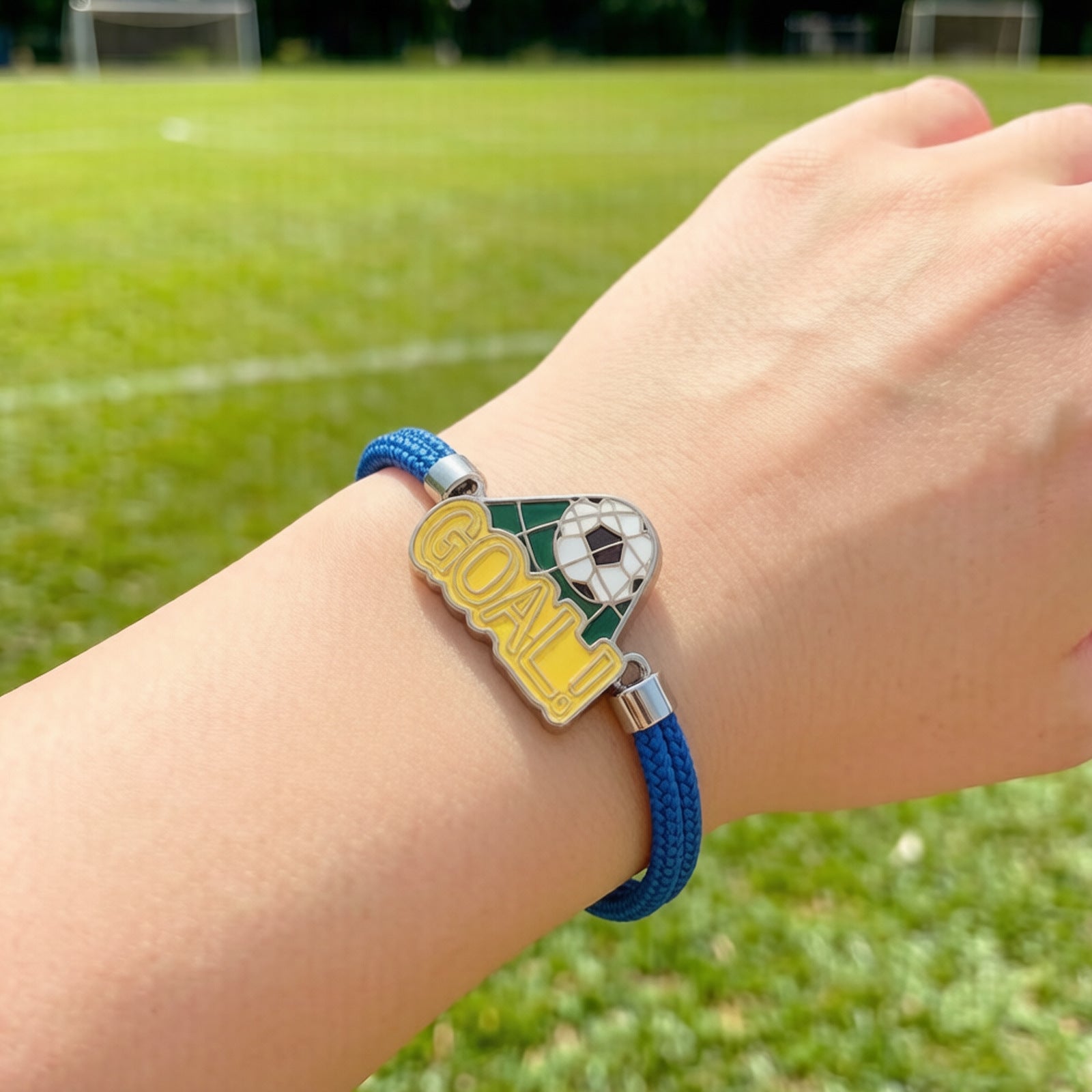 World Cup Football Themed Enamel Adjustable Woven Bracelet