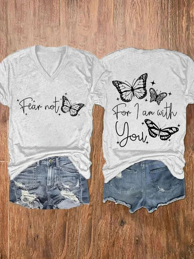 Women's Fear Not For I Am With You Print T-shirt