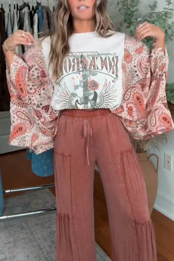 Rock & Roll Paisley Kimono Top