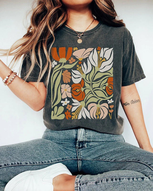 T-shirt fleuri vintage