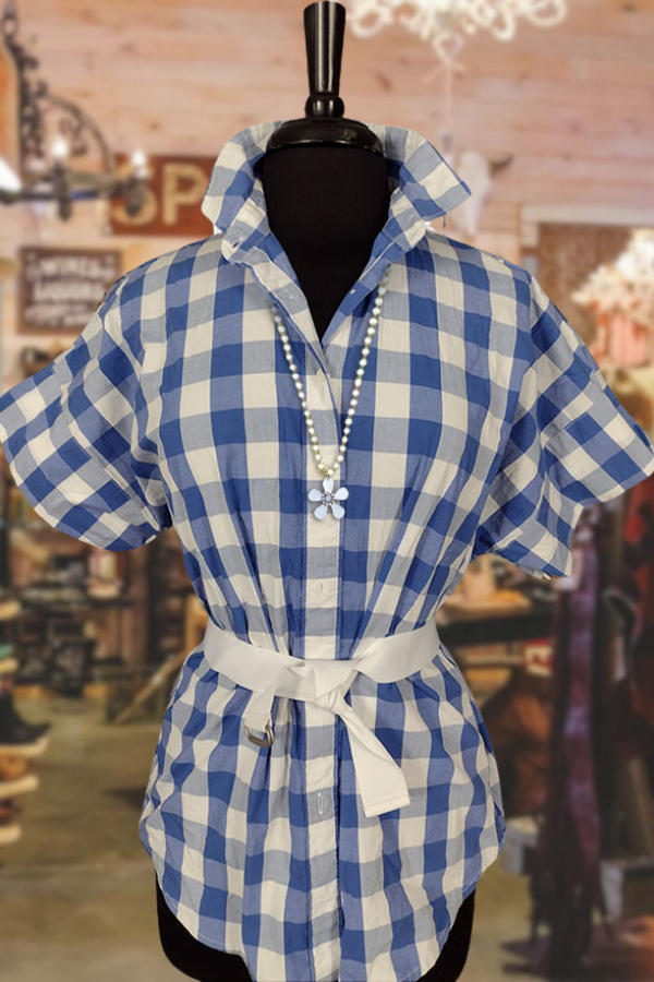 Chemise boutonnée à carreaux vichy