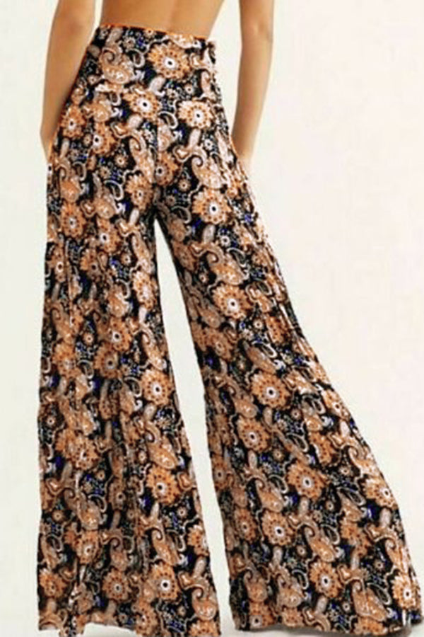 Pantalon évasé taille haute Pantalon ample
