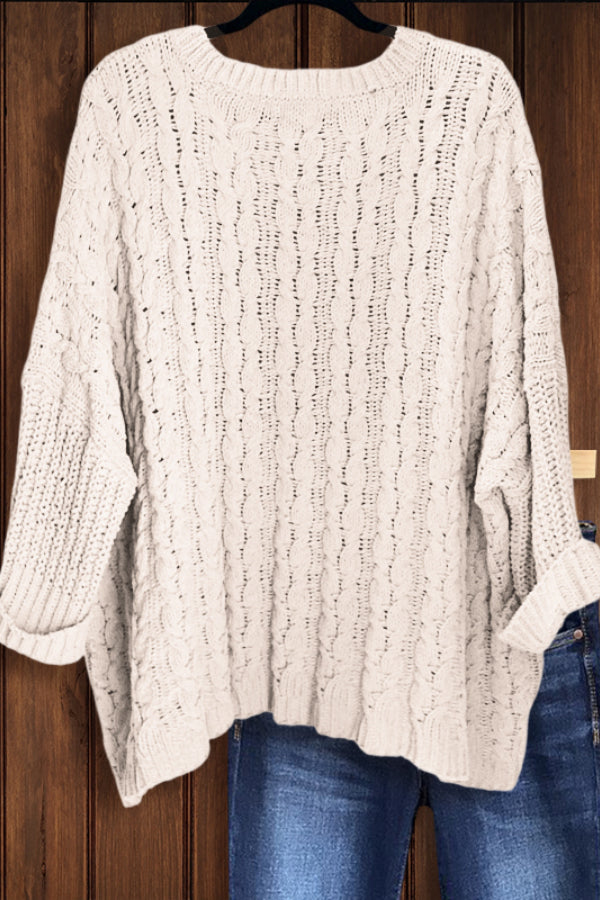 CASUAL LOOSE CROCHET SWEATER