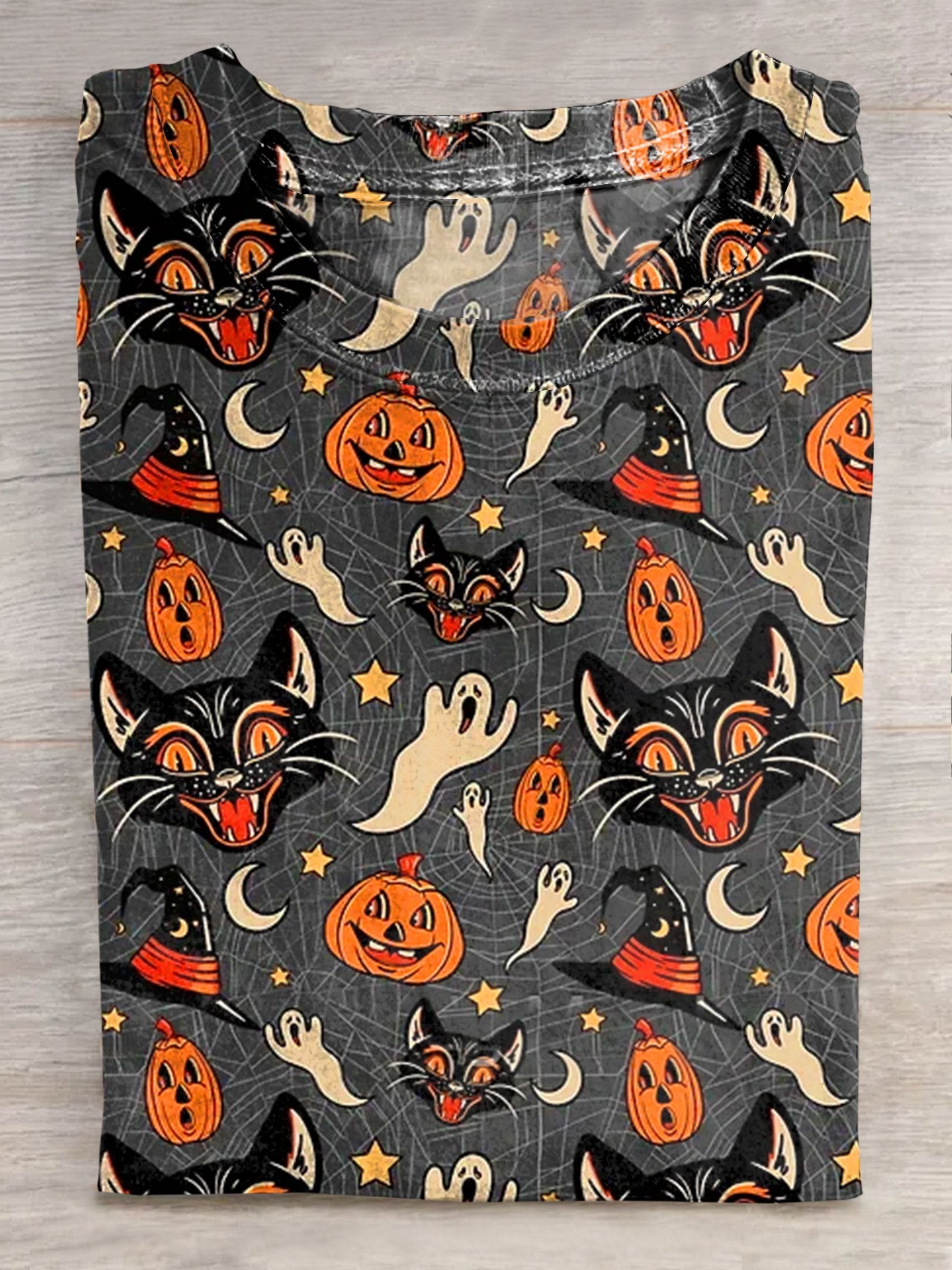 Vintage Halloween Art Print Casaul Short Sleeve T-shirt Regular price