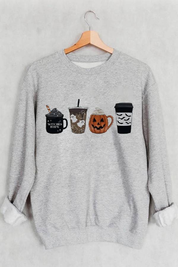 Halloween Coffee and Pumpkin Sweatshirt