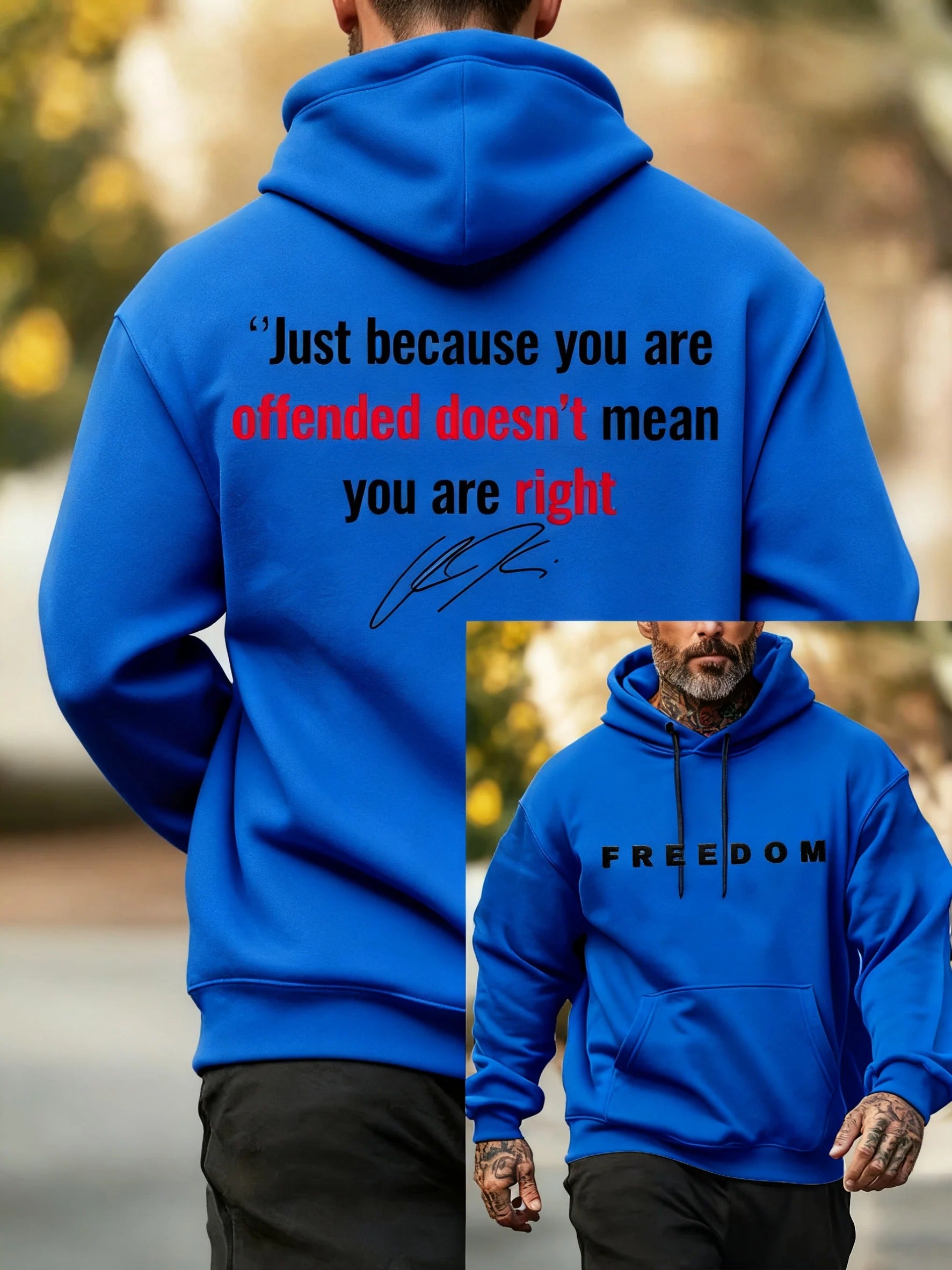 Men's Freedom American Flag Print Casuasl Hoodie