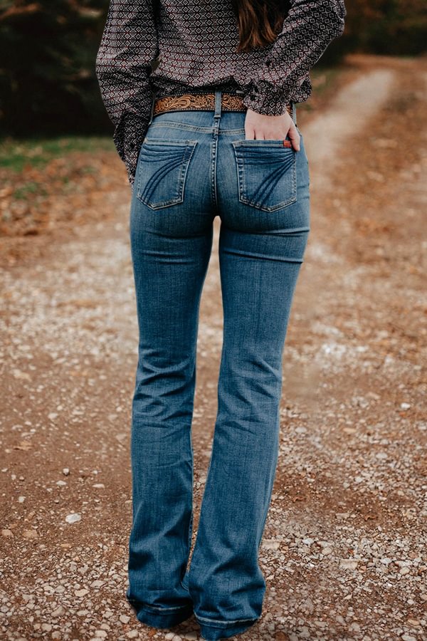 Jean taille haute délavé vintage