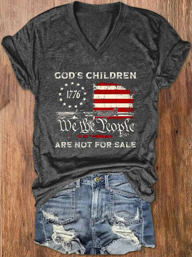 T-shirt imprimé « We The People » pour la fête de l'indépendance des femmes