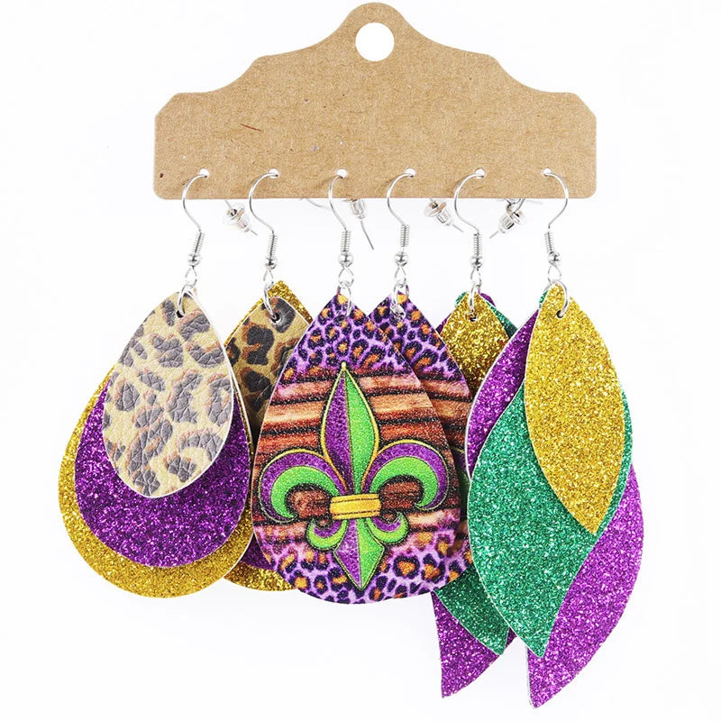 Mardi Gras Earrings Set