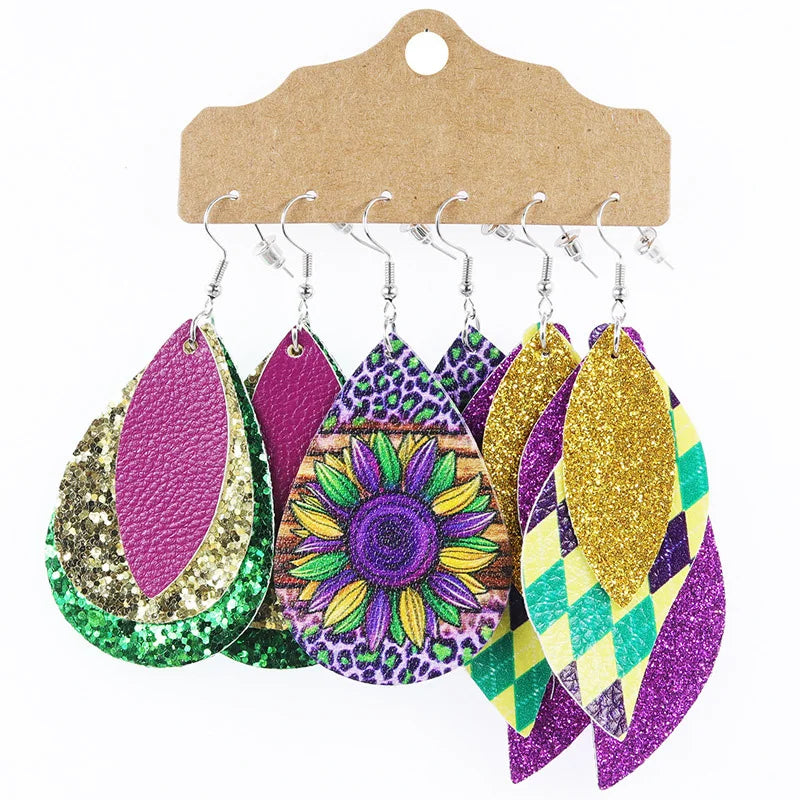 Mardi Gras Earrings Set