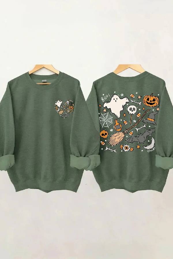 Ghost Outline Spooky Season Sweatshirt
