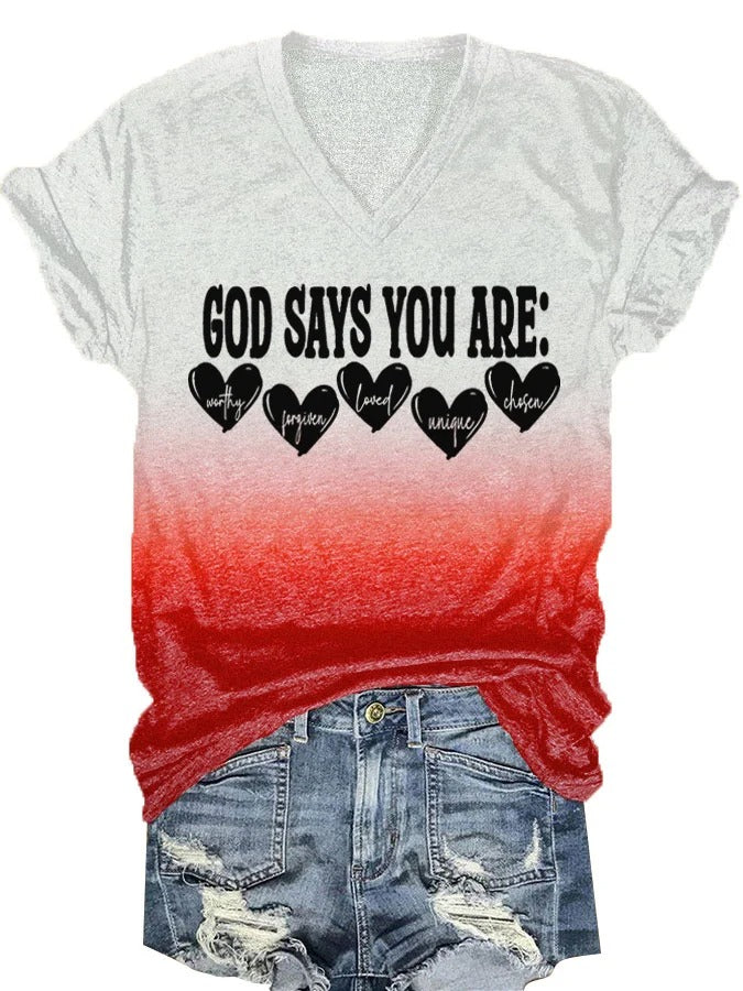 Women's God Says You Are Print T-Shirt