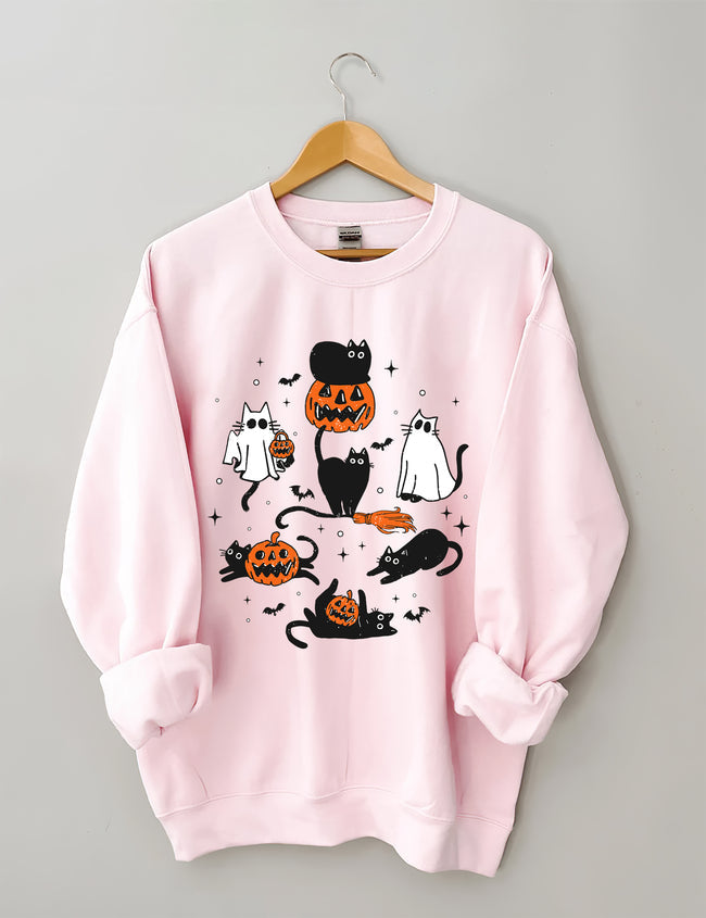 Halloween Ghost Cats Sweatshirt