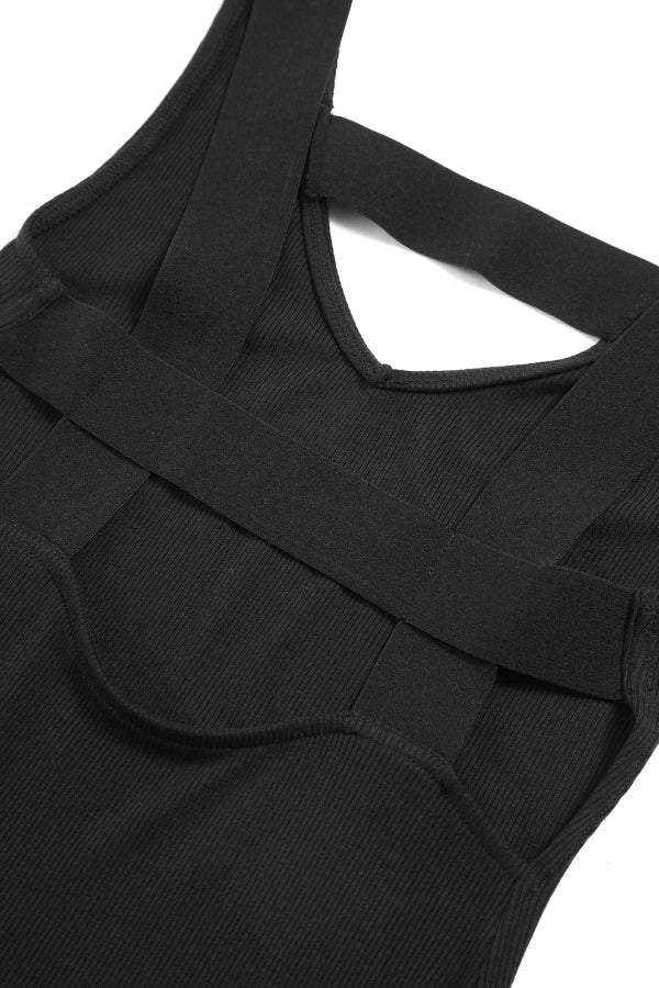 Back Cutout Knit Midi Dress