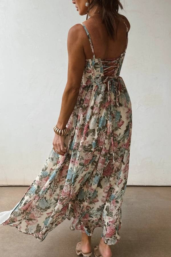 Flower Garden Corset Maxi Dress