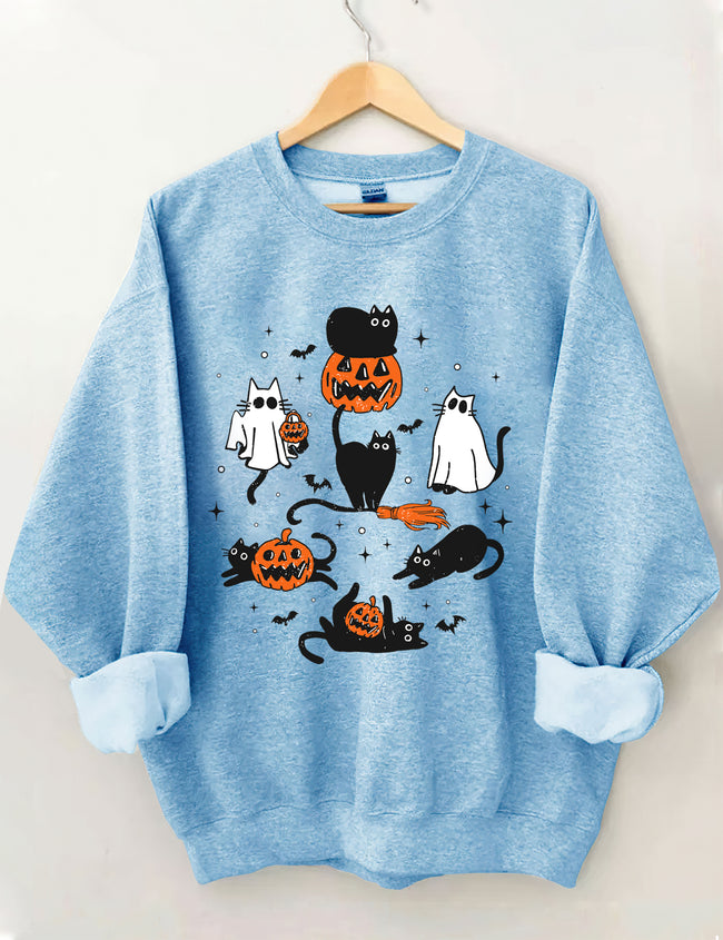 Halloween Ghost Cats Sweatshirt