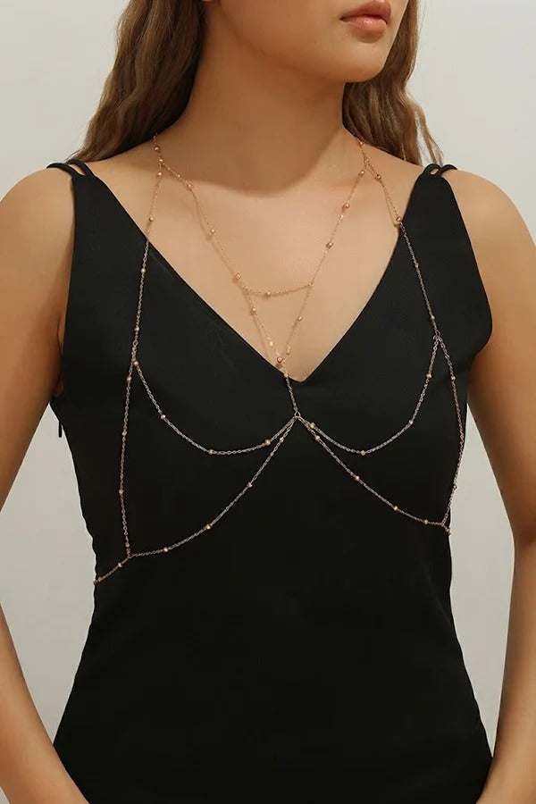 Pearl, Shell, and Conch Tassel Body Chain