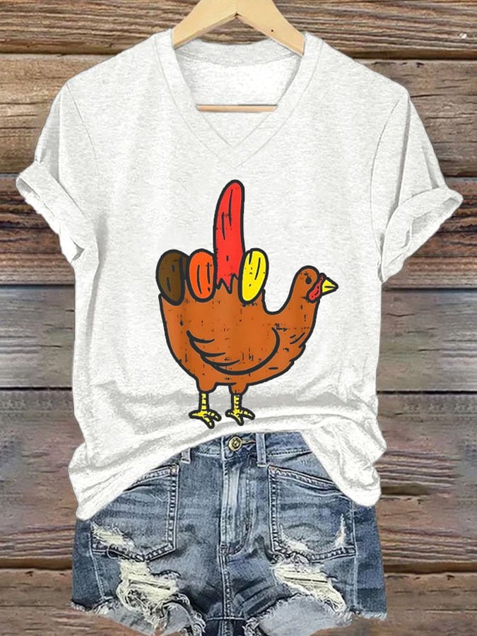 Women'S Animal Chicken Print T-Shirt