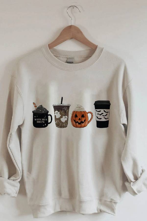 Halloween Coffee and Pumpkin Sweatshirt