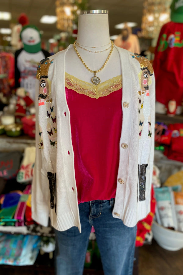 Schmetterlings-Nussknacker-Cardigan