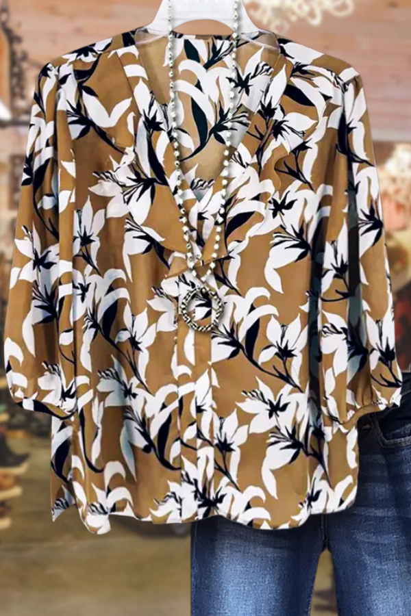 Haut à volants fleuri vintage