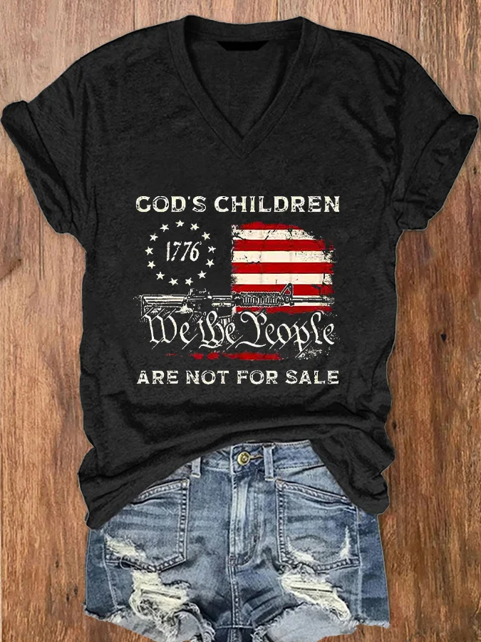 T-shirt imprimé « We The People » pour la fête de l'indépendance des femmes