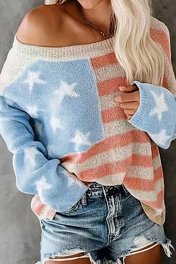 US flag long-sleeve top