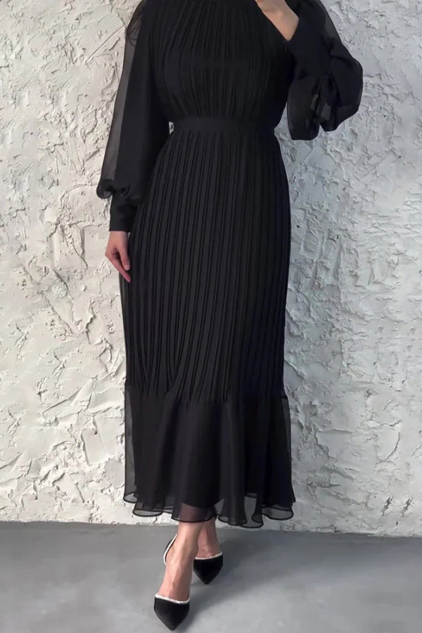 Sophisticated Long Pleated Dress