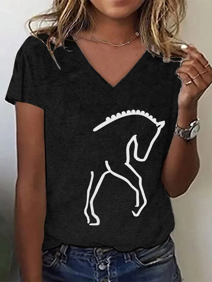 T-shirt imprimé cheval pour femme