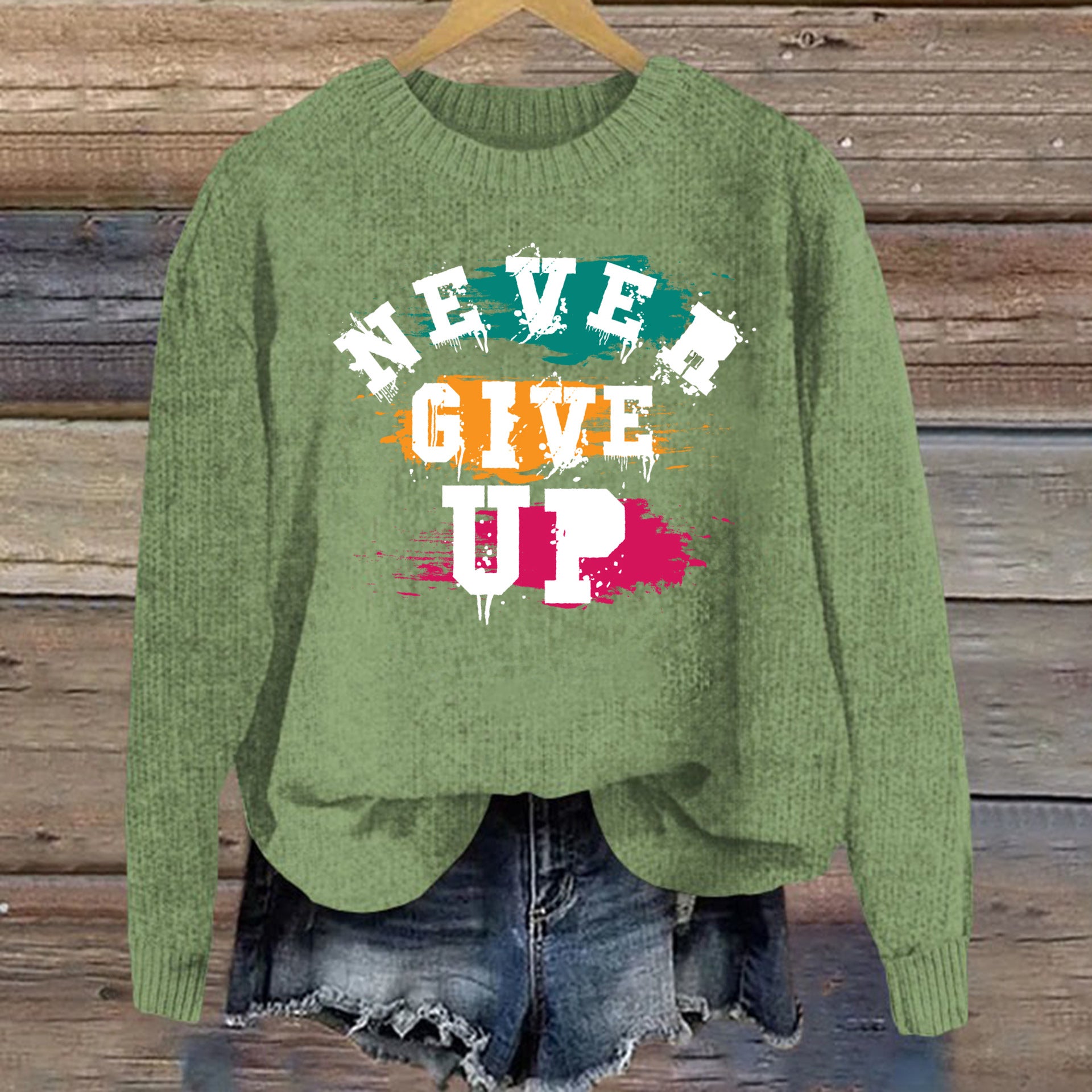 crew neck pullover sweater