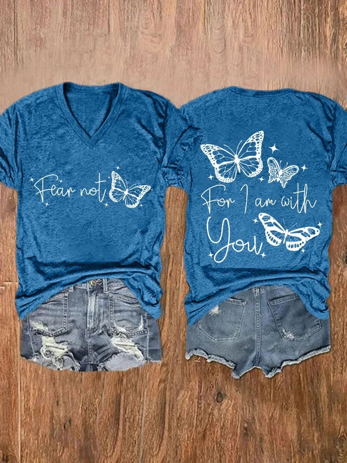 Women's Fear Not For I Am With You Print T-shirt