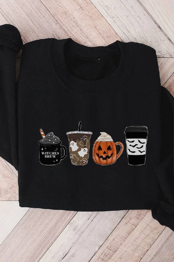 Halloween Coffee and Pumpkin Sweatshirt
