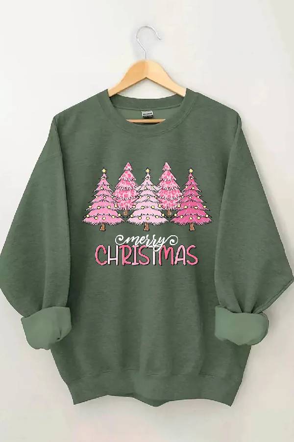 Pink Tree Christmas Sweatshirt