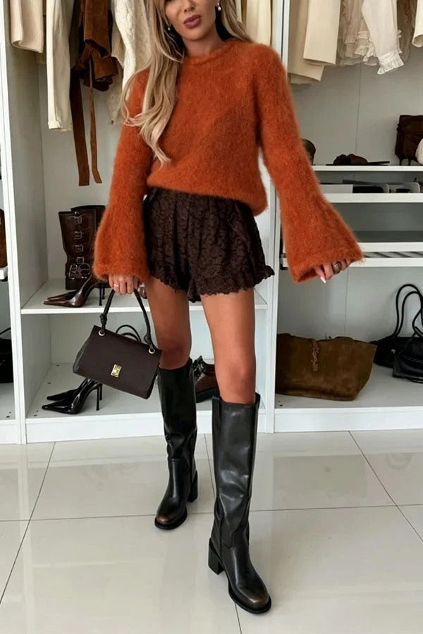 Elena Flared-Sleeve Mohair Sweater