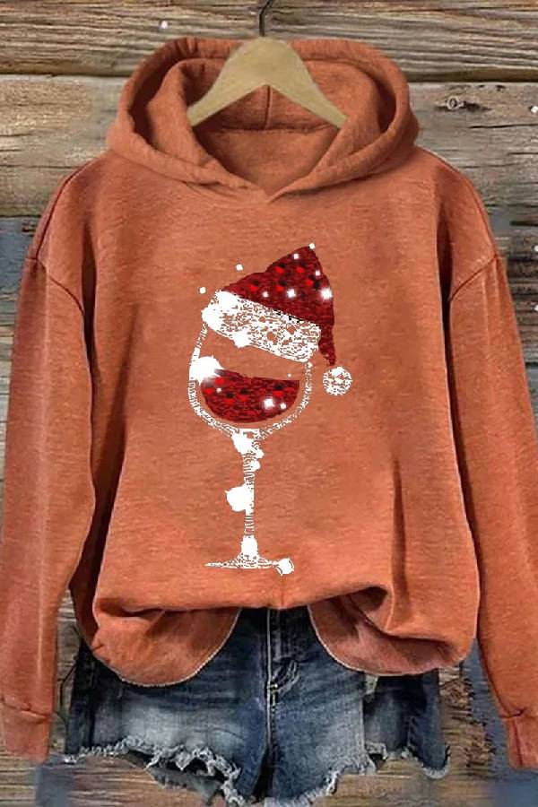 Christmas Wine Glasses Hoodie