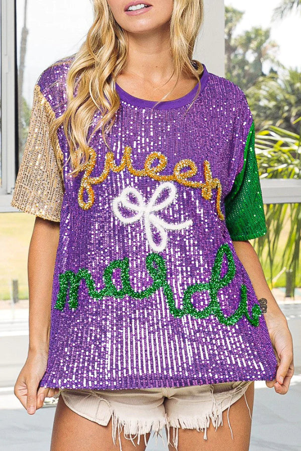 Mardi Gras Sequin Tee