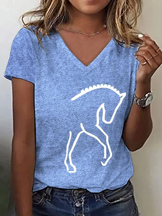 T-shirt imprimé cheval pour femme