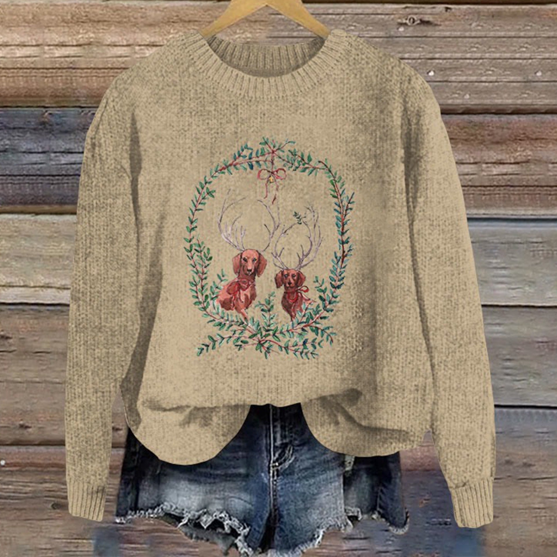 crew neck pullover sweater