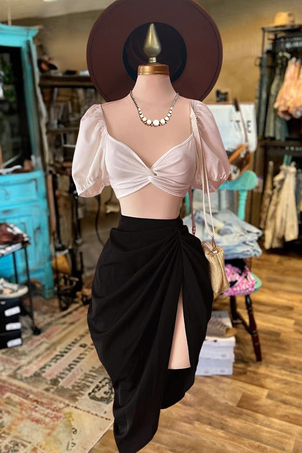 Hübscher Plissee-Schlitzrock