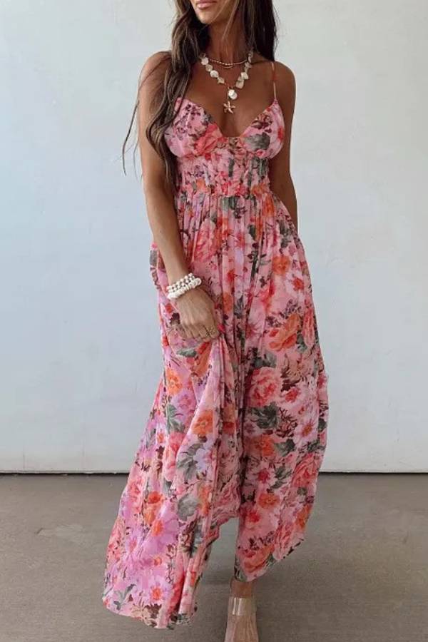 Flower Garden Corset Maxi Dress