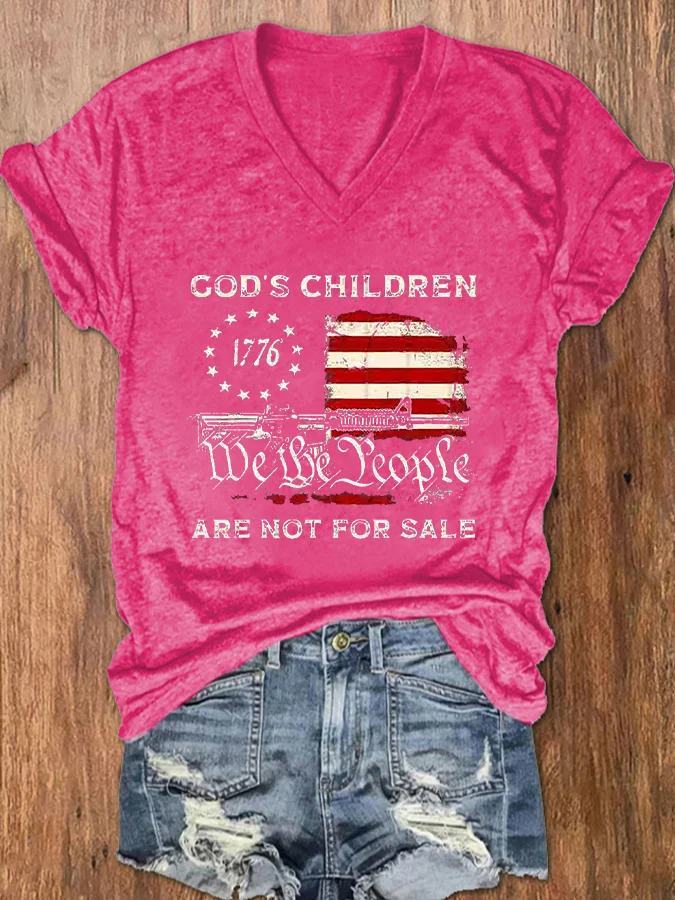 T-shirt imprimé « We The People » pour la fête de l'indépendance des femmes