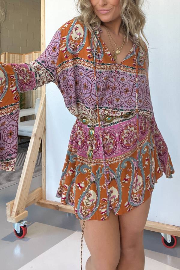 Alexandra Boho Flare Sleeve Dress
