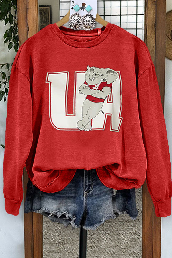 Alabama Elephant Graphic Casual Sweatshirt