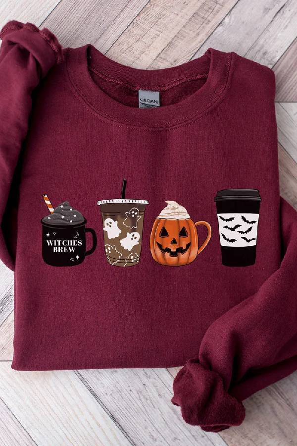 Halloween Coffee and Pumpkin Sweatshirt
