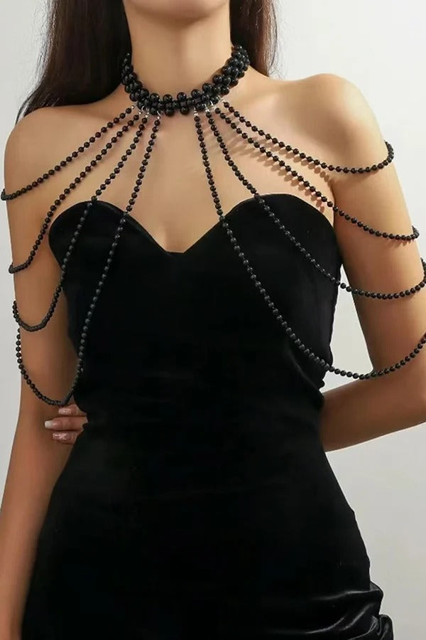 Pearl, Shell, and Conch Tassel Body Chain