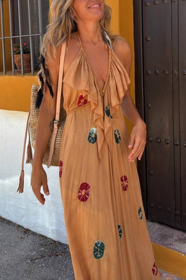 ZANOLI camel long dress