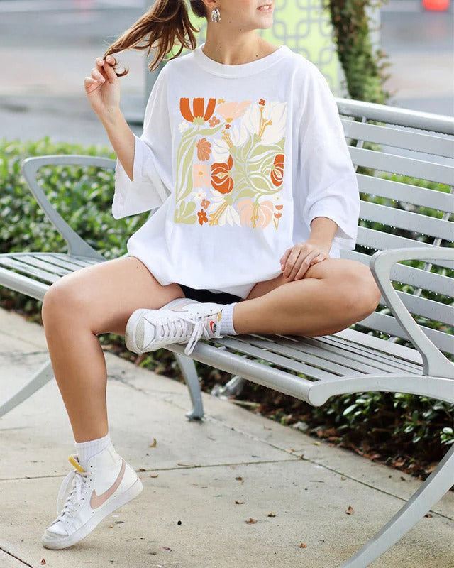 T-shirt fleuri vintage