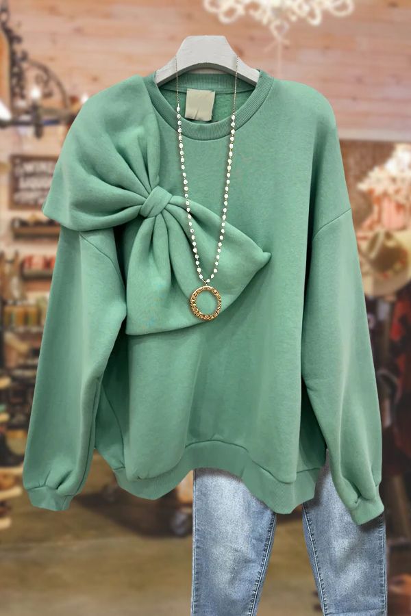 Cute Front Bow Tie Sweatshirt