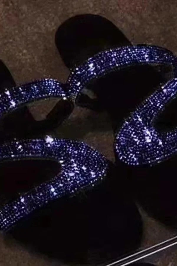 Summer Rhinestone Flat Beach Sandals