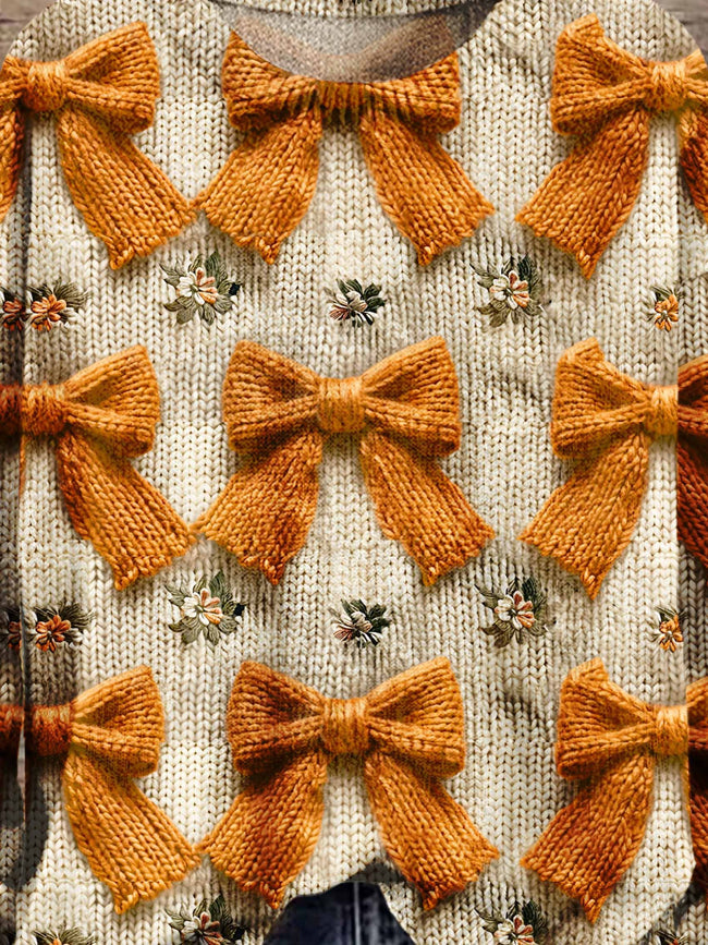 Fliege Herbstsaison Halloween Kunstdruck Strickpullover